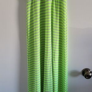 Neon Green Striped Maxi Dress